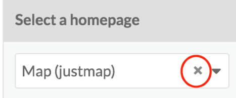 Select a homepage set to Map page