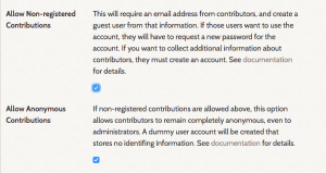 Anonymous Contribution Settings