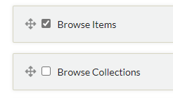 Cursor hovering over a checkbox for a navigation option