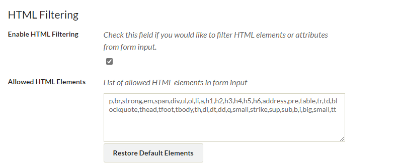 Filtering checkbox and Elements text field