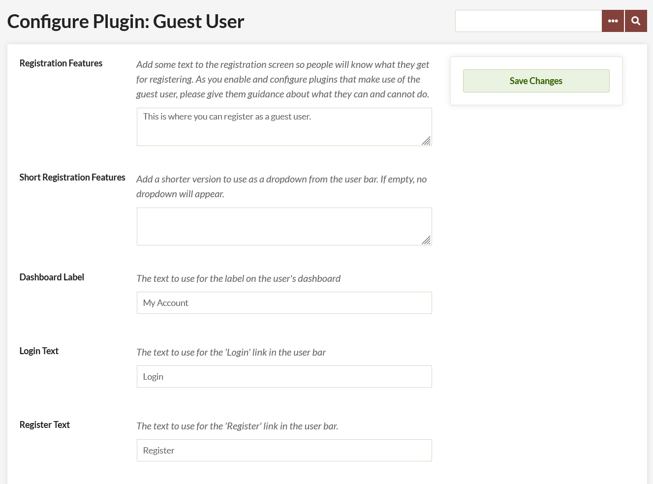 Settings described above