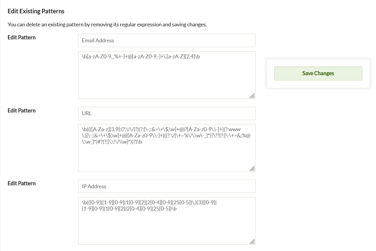 Existing configurations