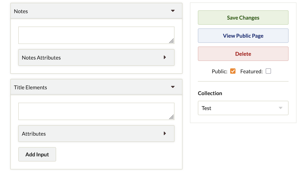 Example element showing notes and attirbution elements.
