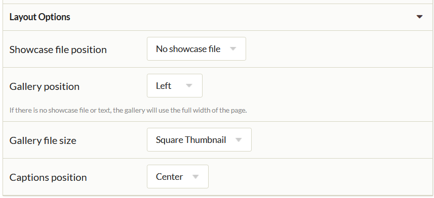Gallery block layout options