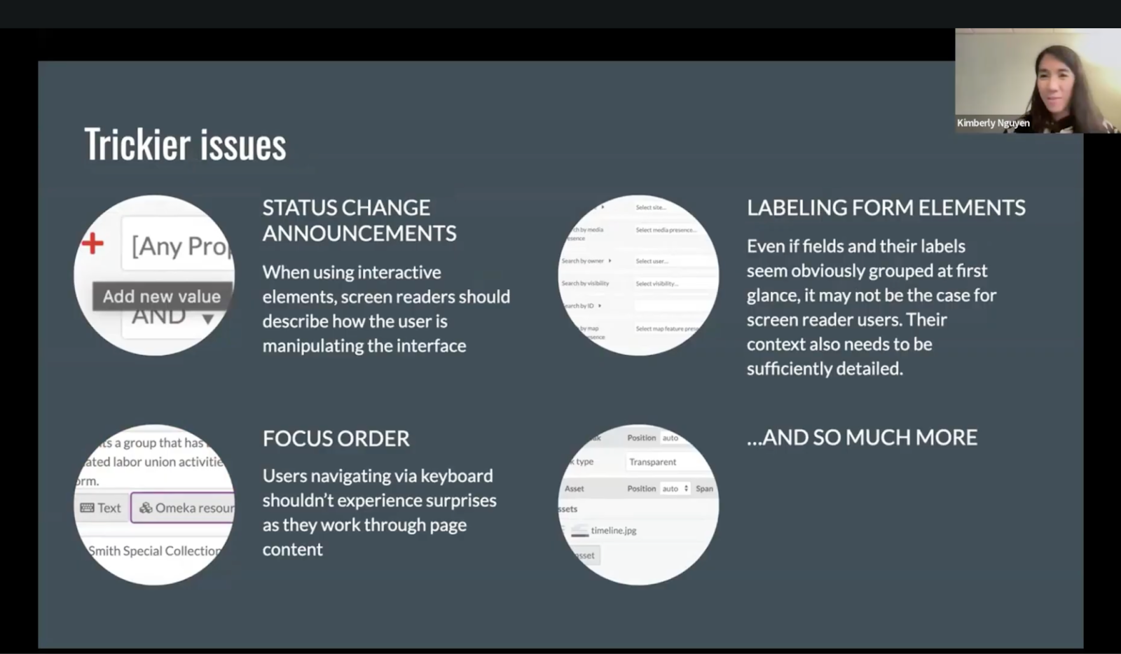 Kim Nguyen presenting during the December community call