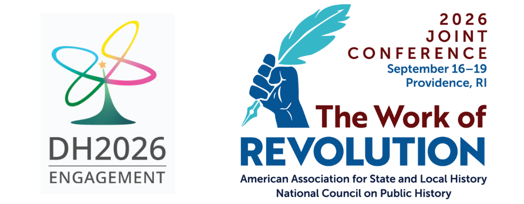 Logos for DH 2026 and NCPH annual meeting 2026
