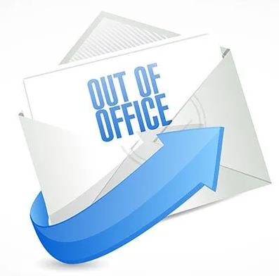 Email icon that says out of office