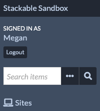 Search option in blue sidebar.