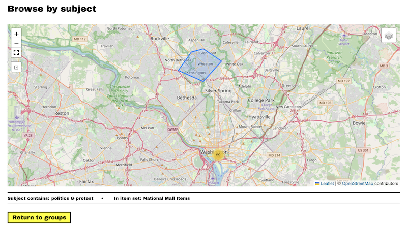 A map by group block with the group's contents showing.
