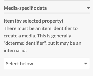Media-specific data with dropdown