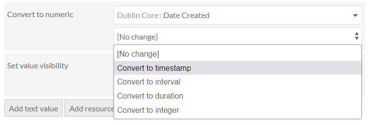 The batch editing options for Convert to numeric.