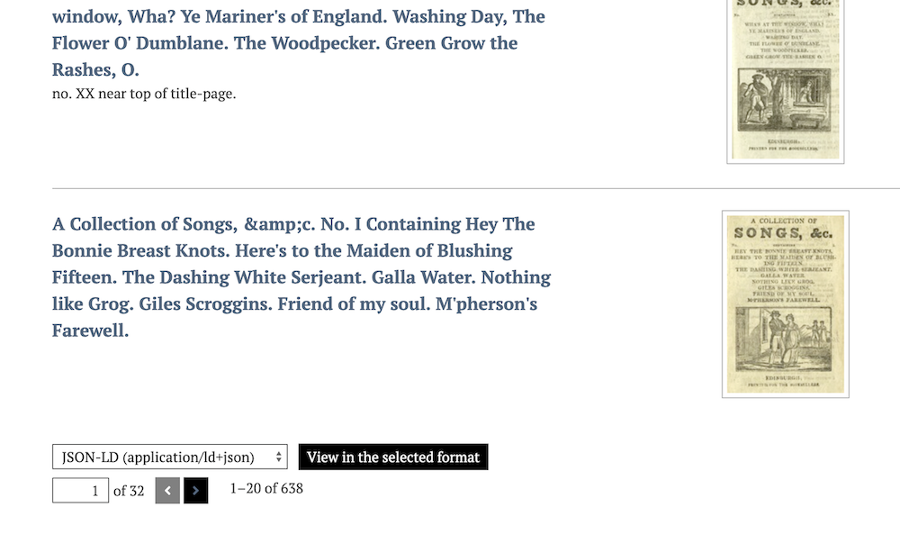 Public view of the module buttons at the bottom of an item browse page