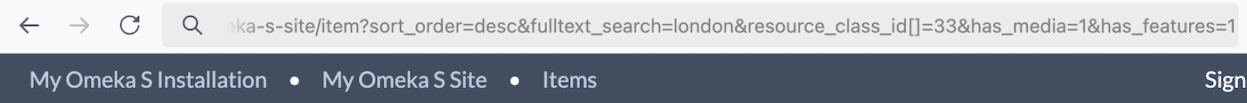 The address bar and very top of a search results page.