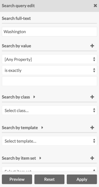 Advanced search query drawer
